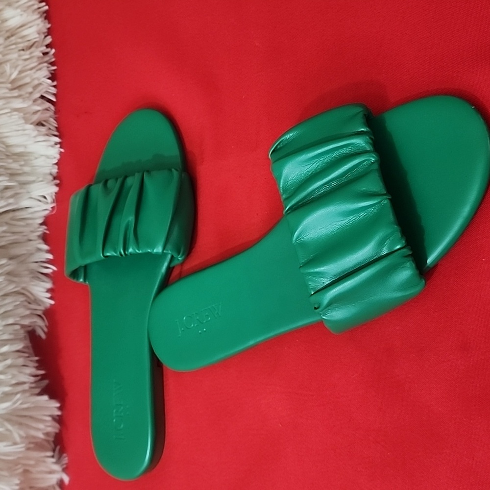 J. Crew Emerald Green Slide Sandals - Picture 4 of 8